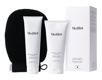 Система з АНА-кислотами для сухої шкіри й гіперкератозу Medik8 Smooth Body Exfoliating Kit Retexturising AHA System For Bumpy & Dry Skin 211565 фото
